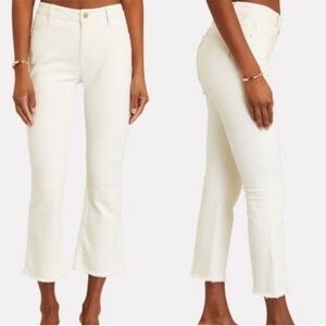 Frame Denim Women's Cropped Ankle Jeans in Off-White